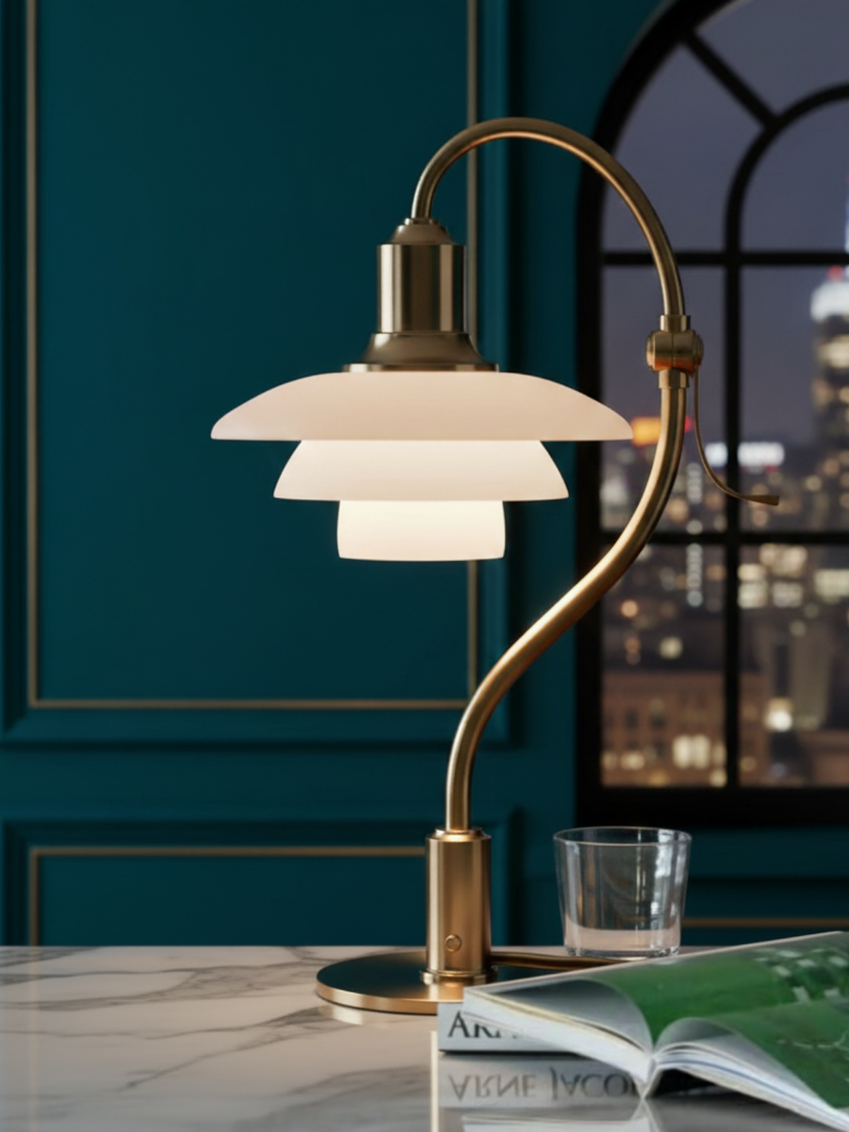 Scandinavian Question Mark Glass Table Lamp