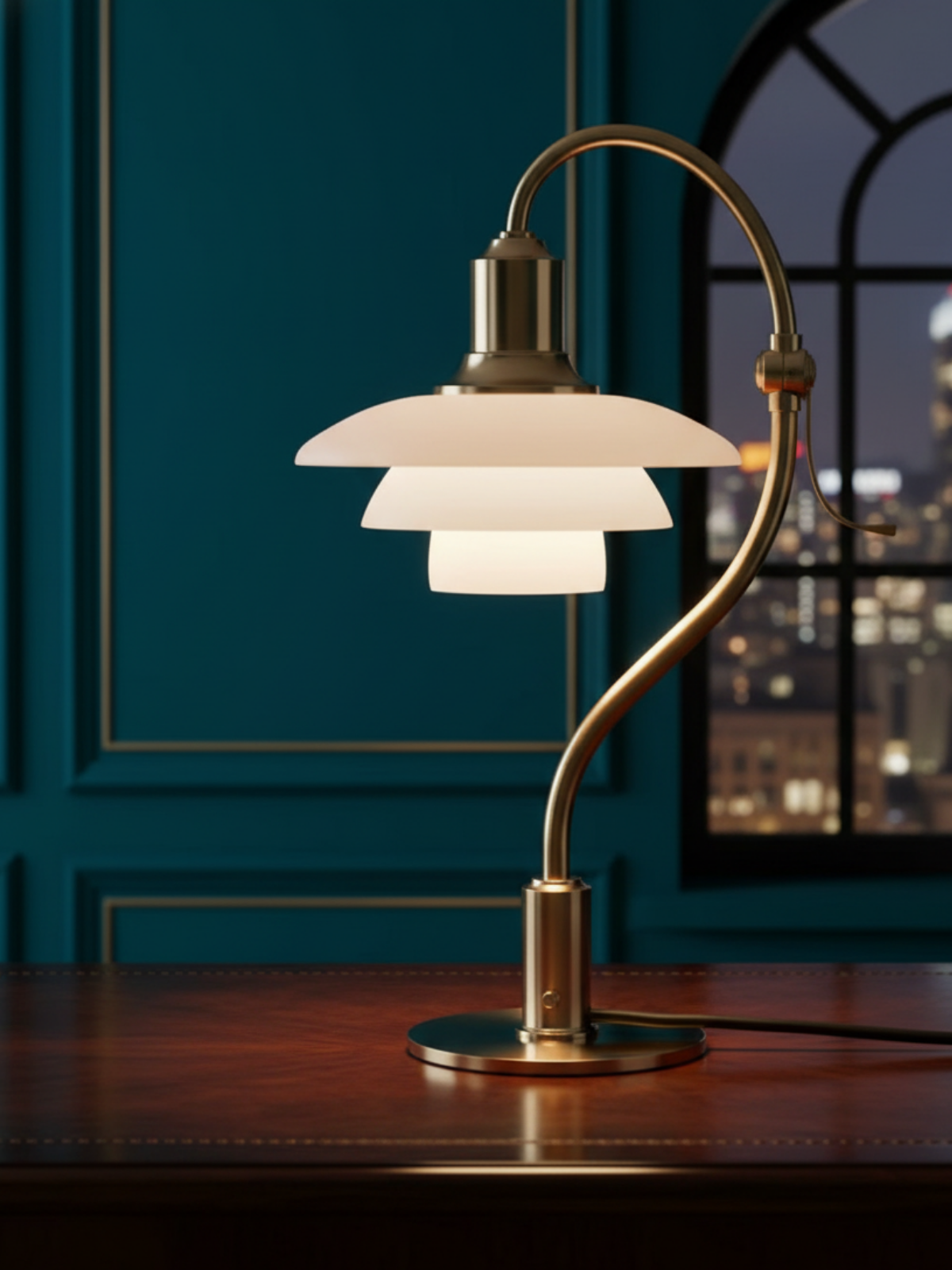 Scandinavian Question Mark Glass Table Lamp
