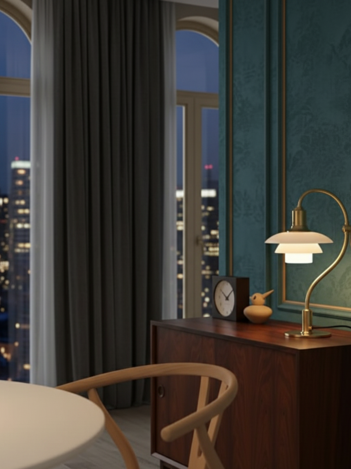 Scandinavian Question Mark Glass Table Lamp