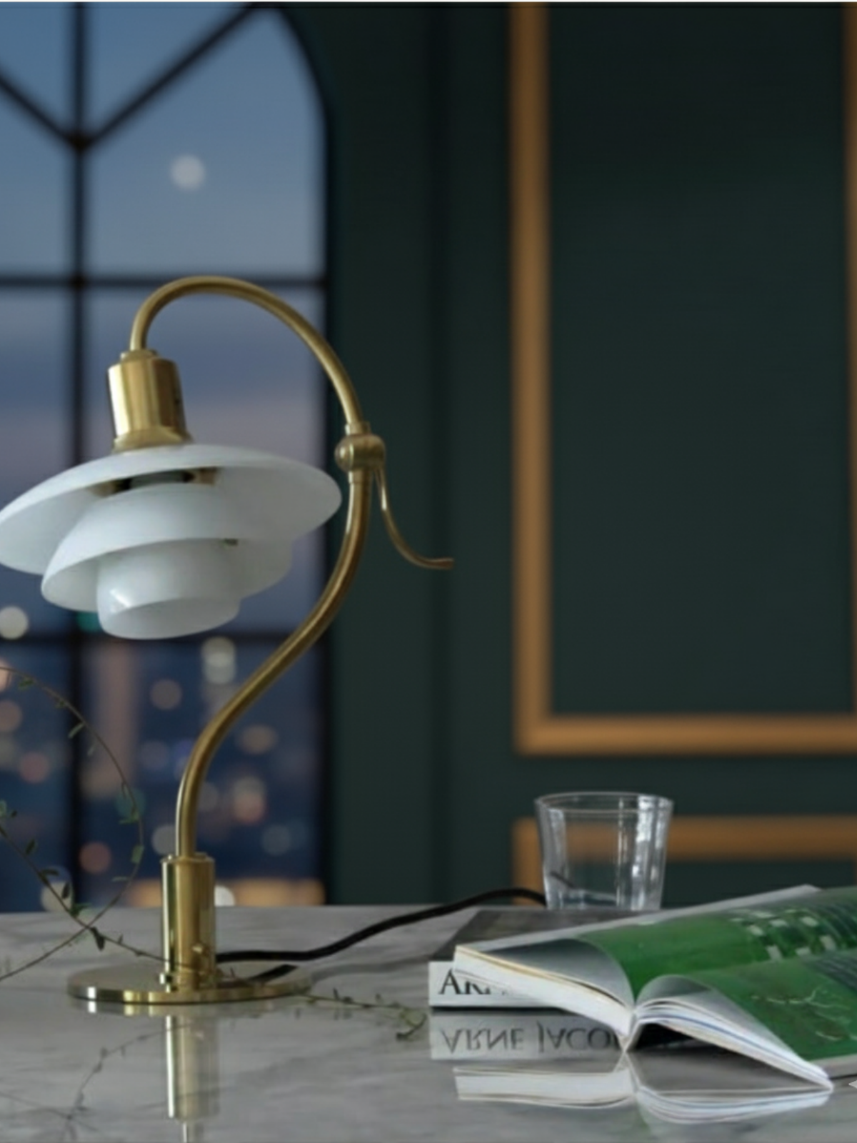 Scandinavian Question Mark Glass Table Lamp