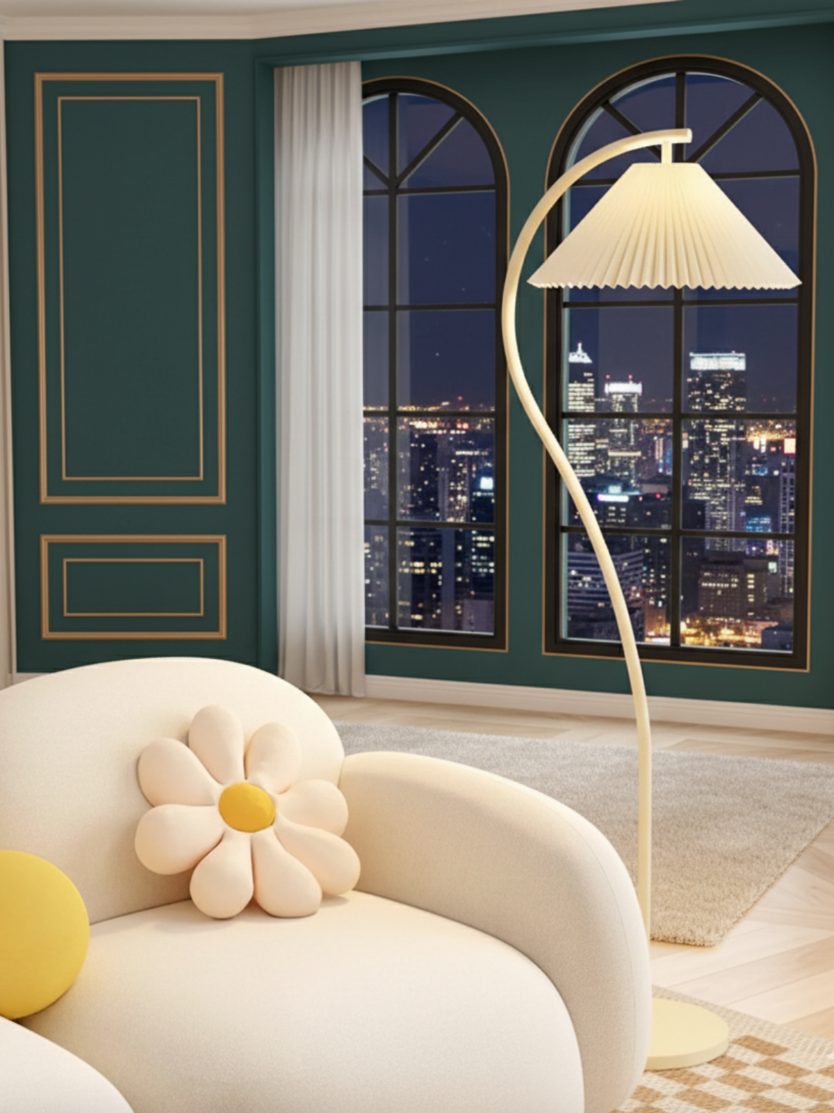 Modern Wood Curve Floor Lamp