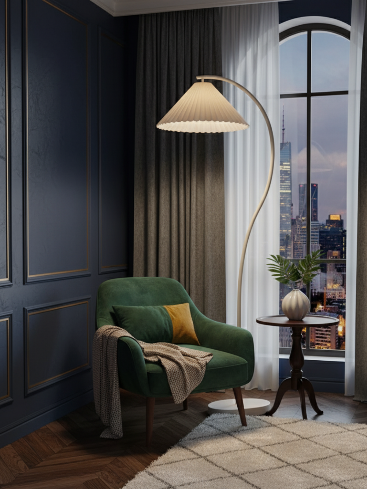 Modern Wood Curve Floor Lamp