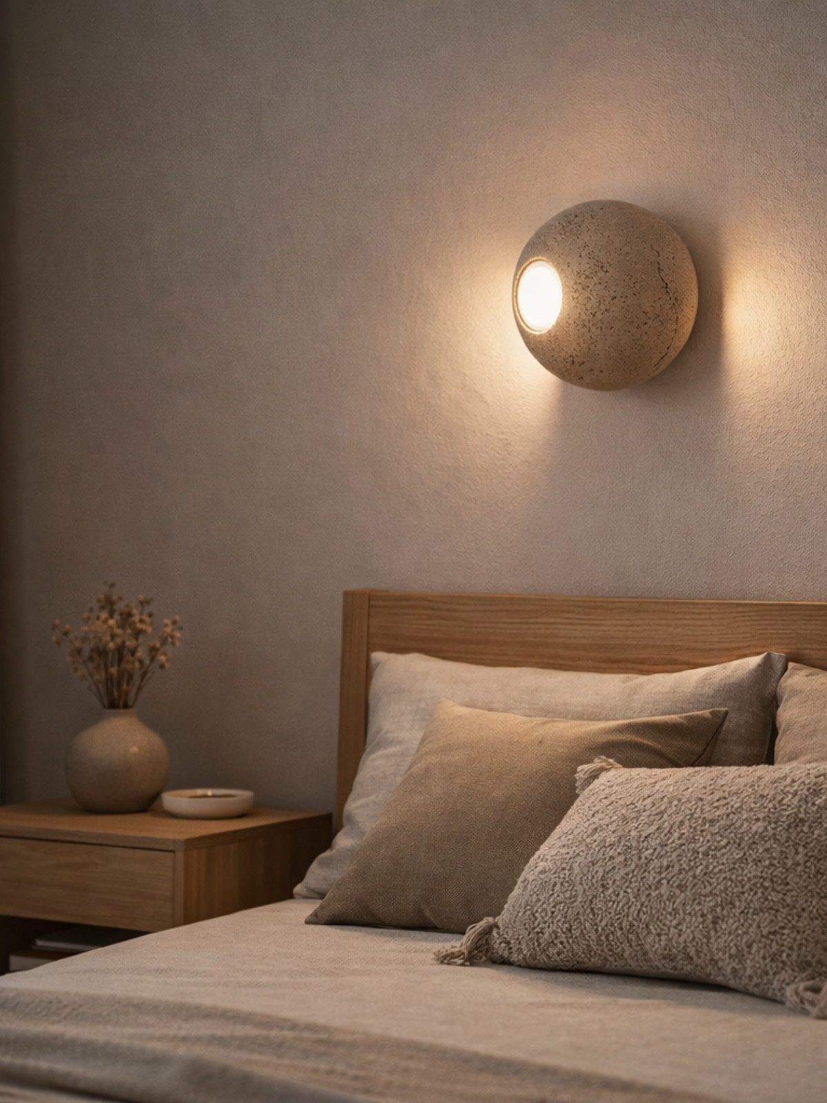 Natural Limestone Wall Lamp