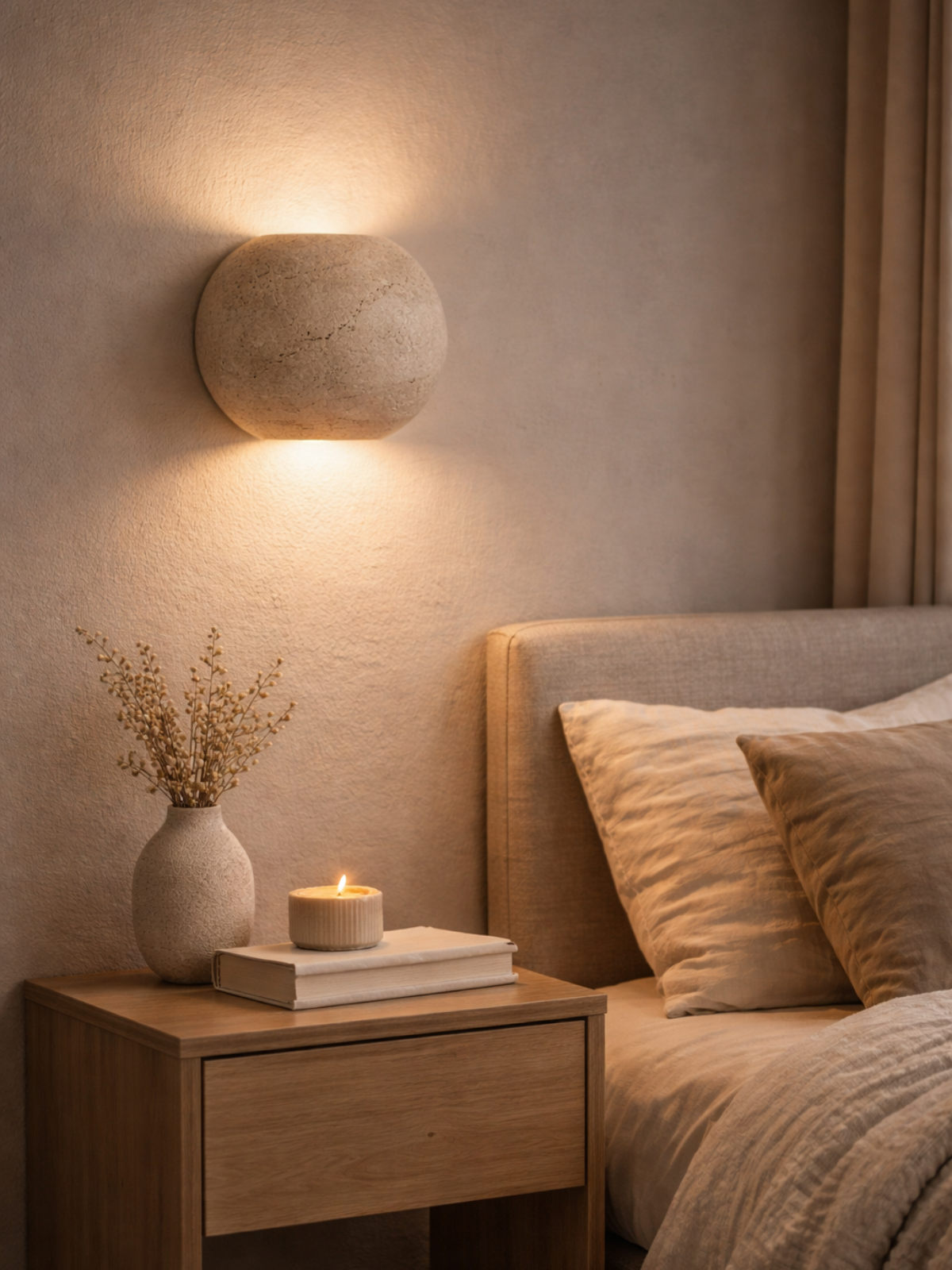 Natural Limestone Wall Lamp