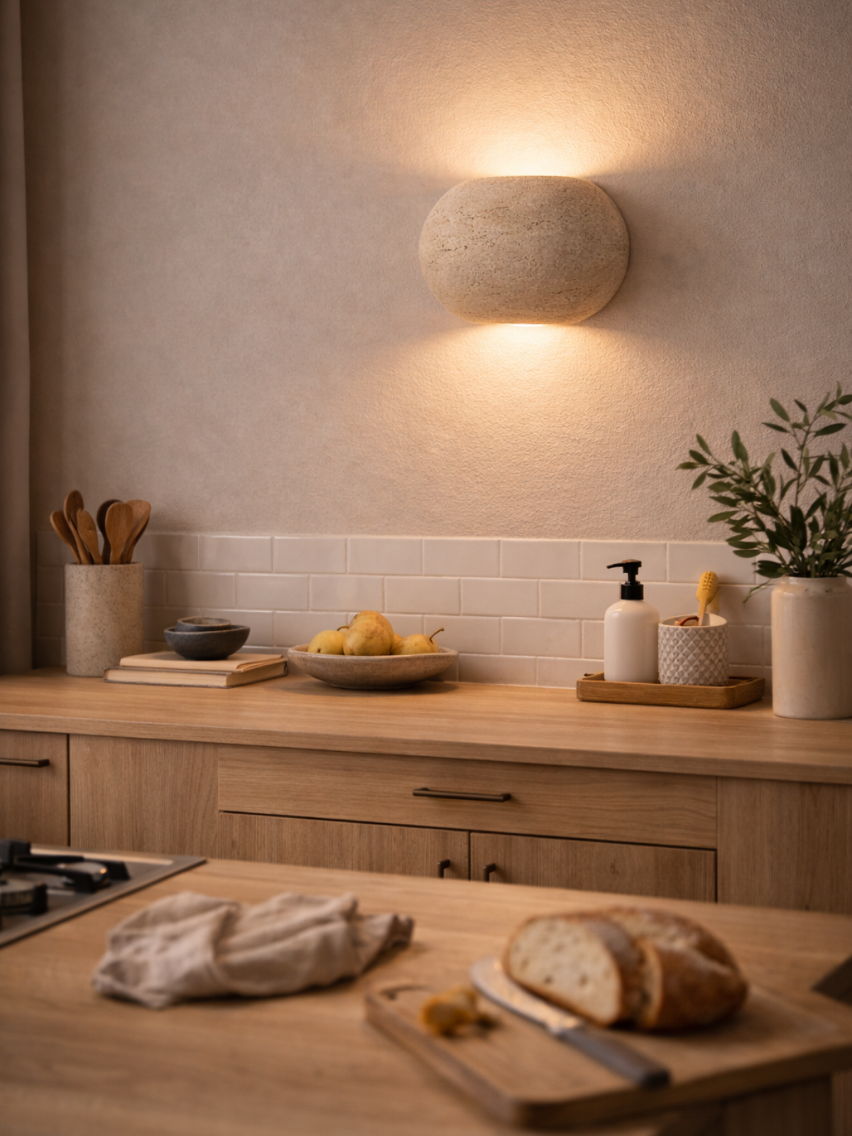 Natural Limestone Wall Lamp