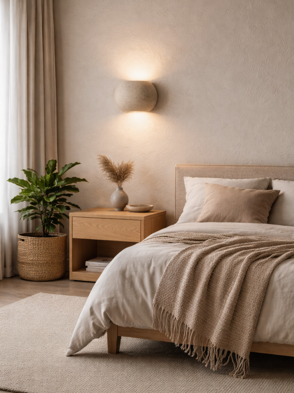 Natural Limestone Wall Lamp