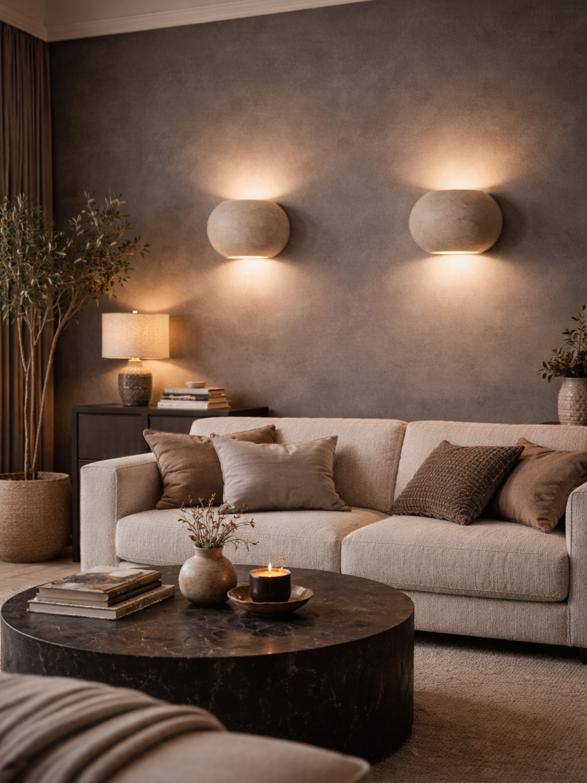 Natural Limestone Wall Lamp