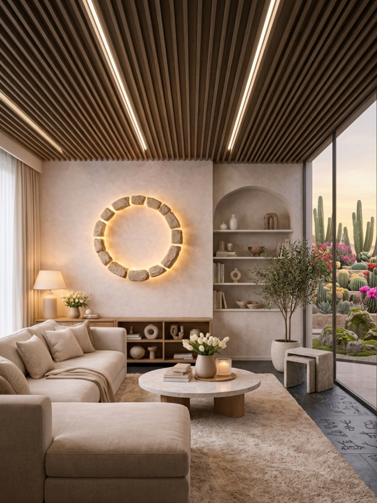 Floating Stone Halo Light – Sculptural Luxury Wall Lamp