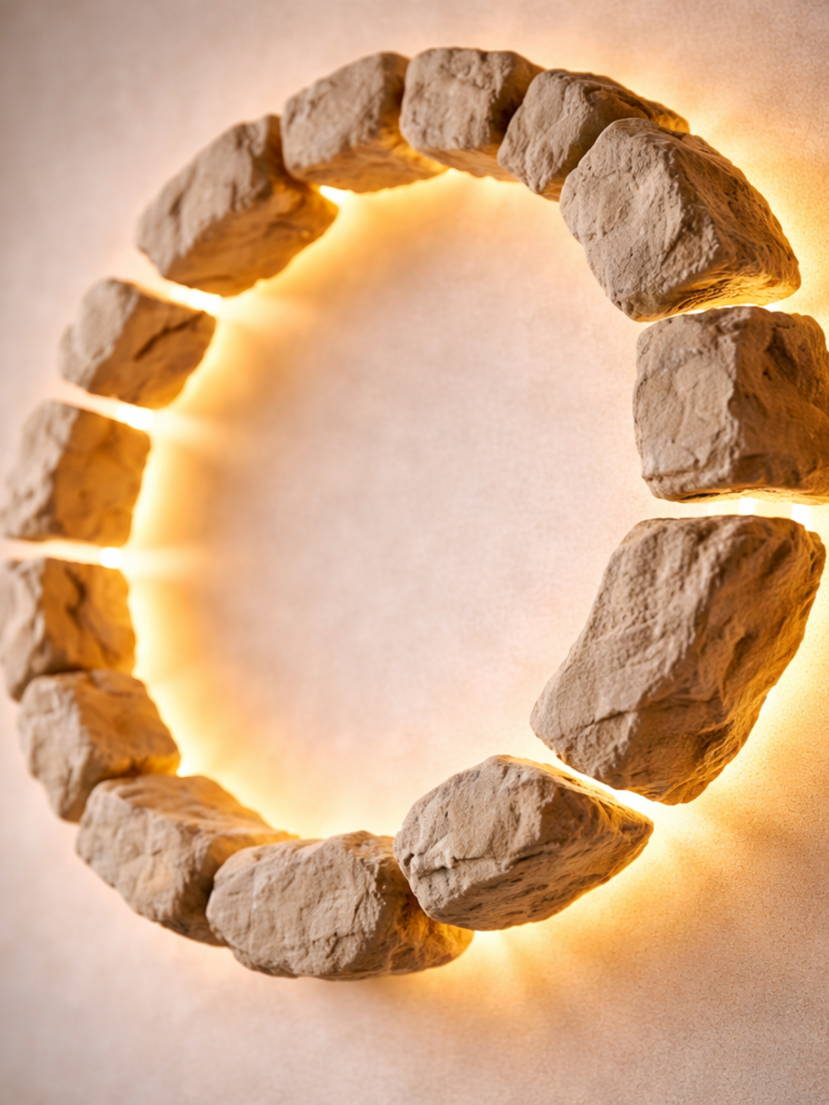 Floating Stone Halo Light – Sculptural Luxury Wall Lamp