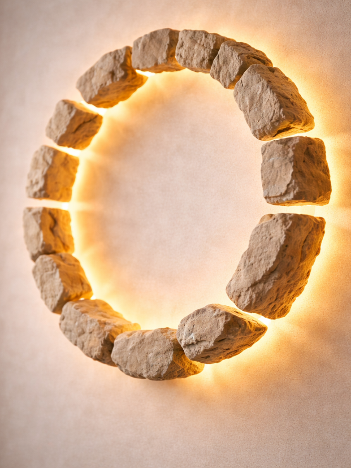Floating Stone Halo Light – Sculptural Luxury Wall Lamp