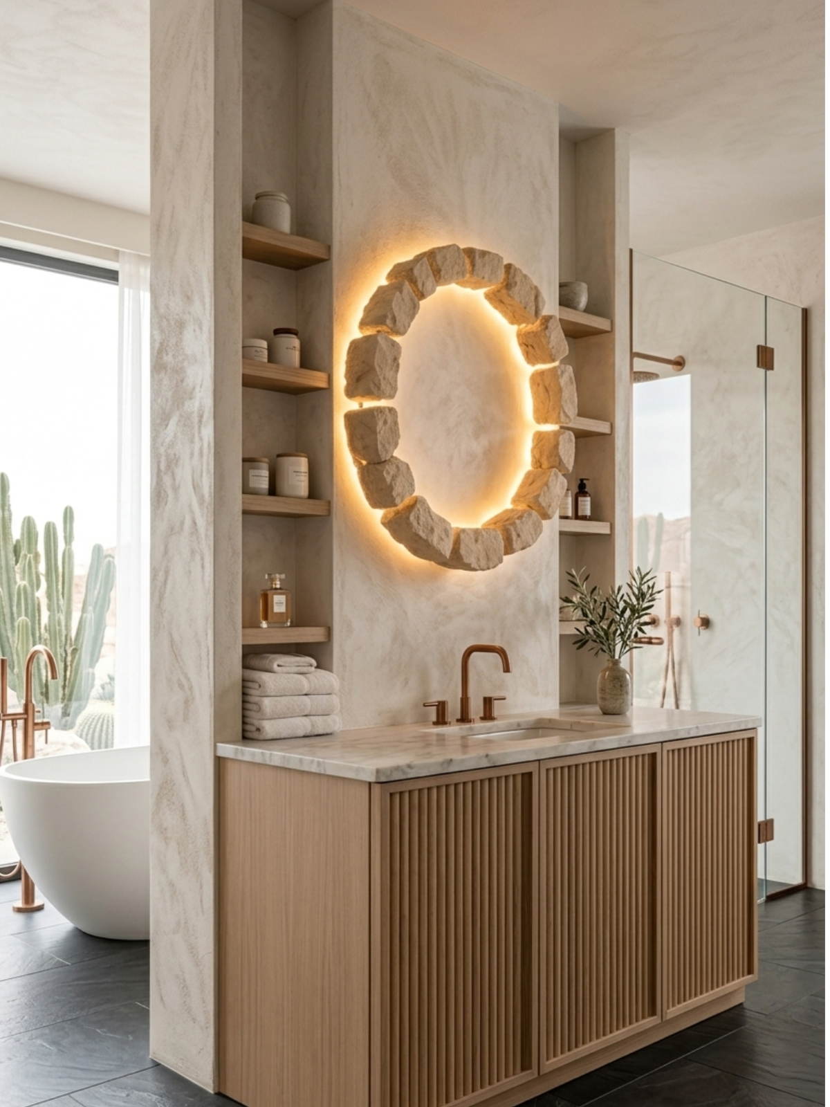 Floating Stone Halo Light – Sculptural Luxury Wall Lamp