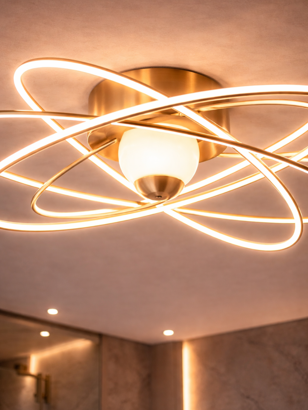 Orbit Ring Ceiling Light – Modern Rotating Halo Fixture