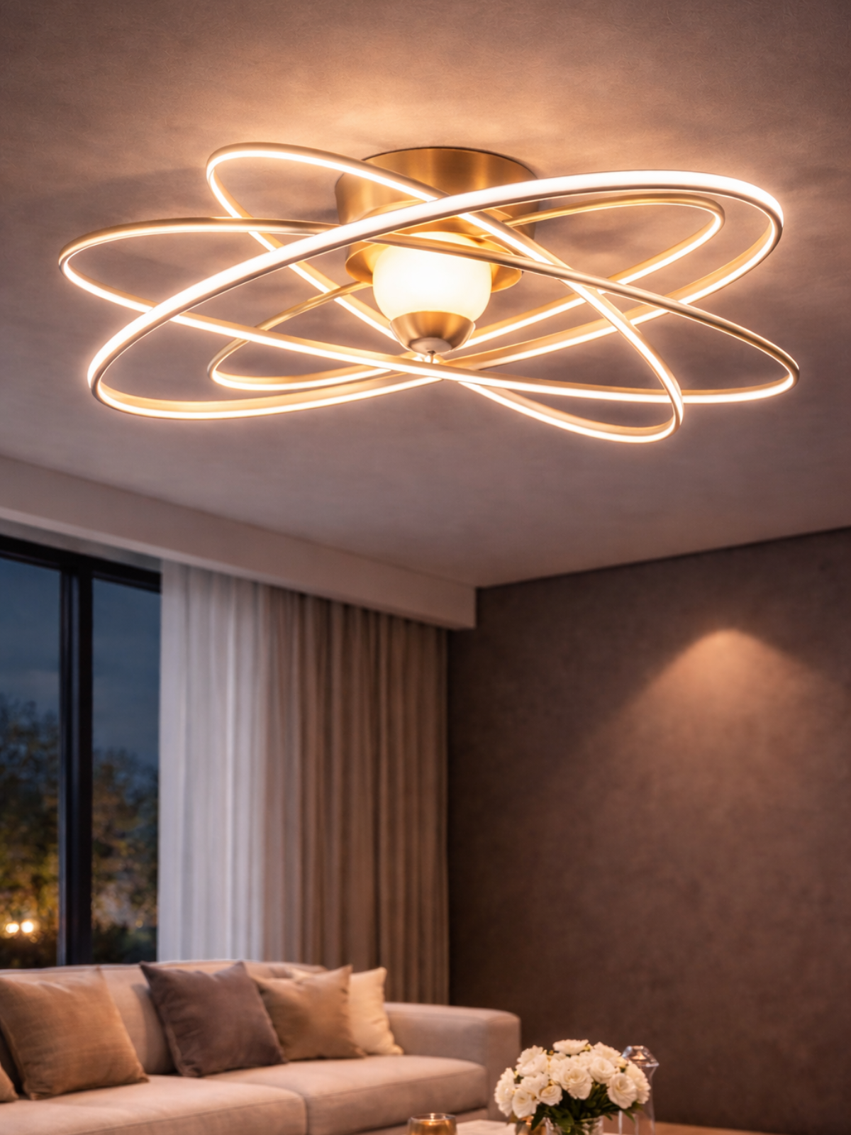 Orbit Ring Ceiling Light – Modern Rotating Halo Fixture
