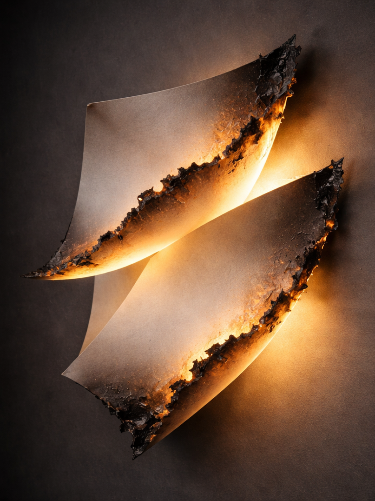Burning Paper Wall Light – Sculptural Flame-Inspired Wall Sconce