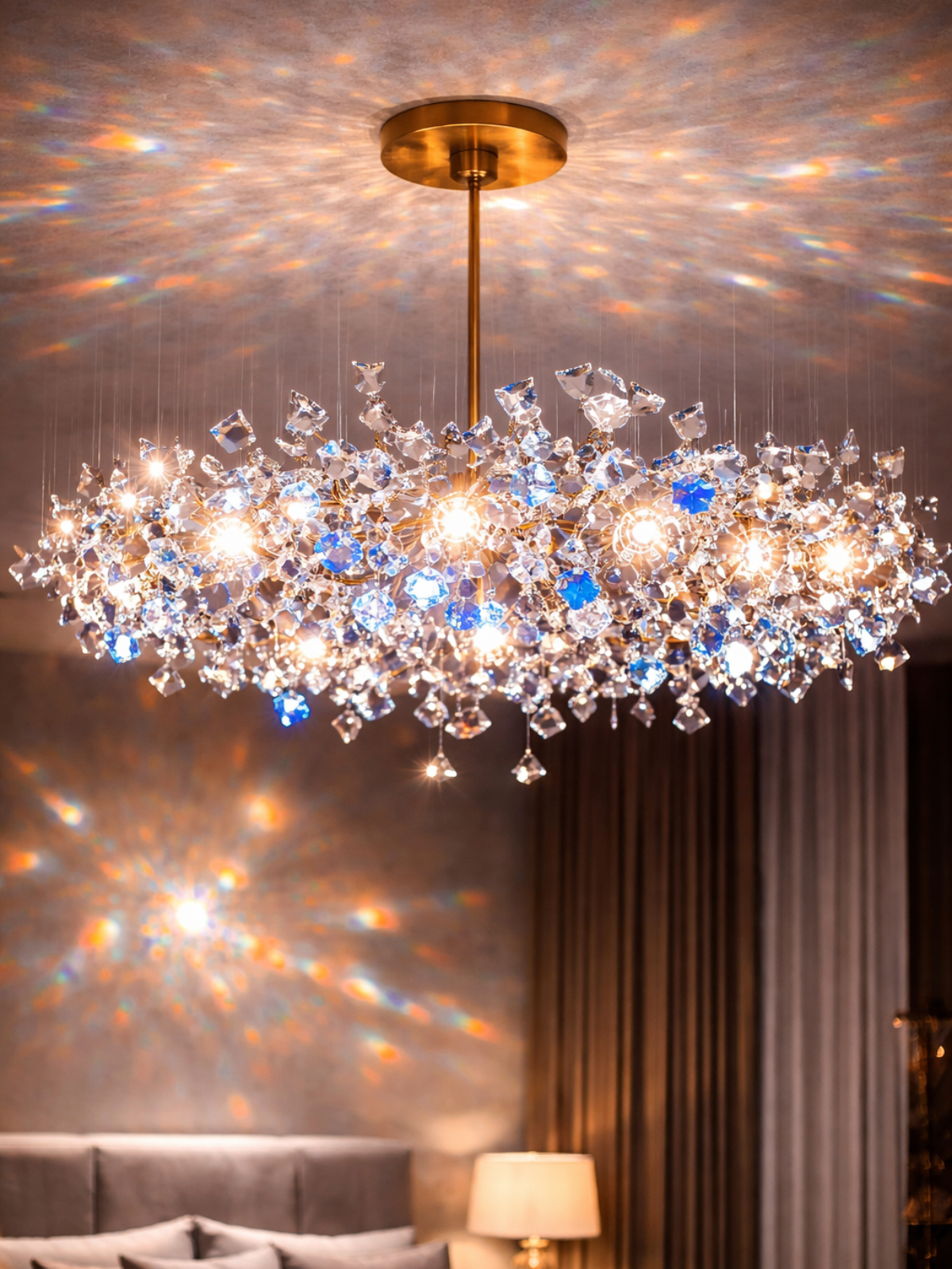 Fractured Prism Chandelier – Luxury Rainbow Crystal Statement Light