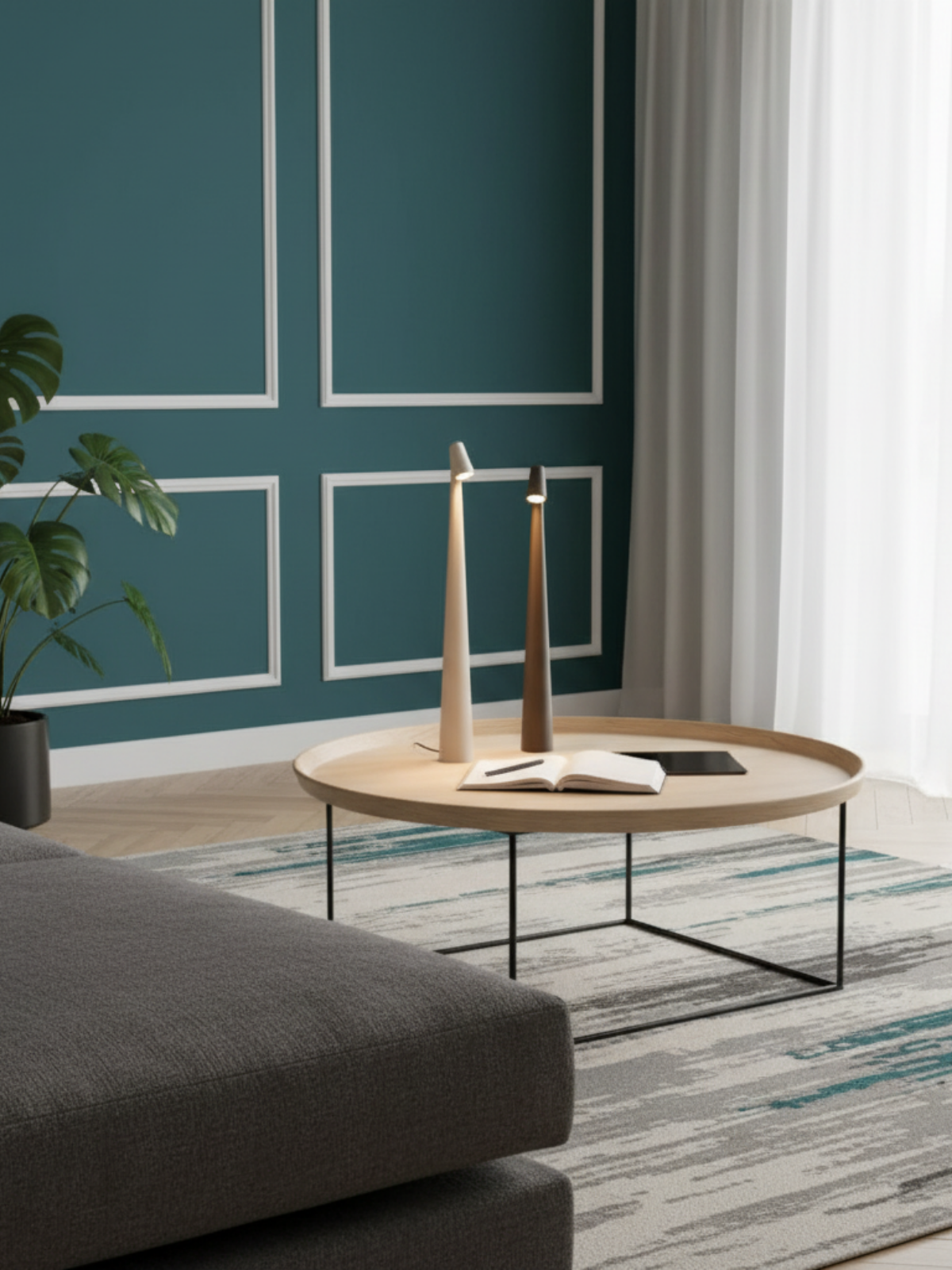 Cordless Table Lamp with LED Light