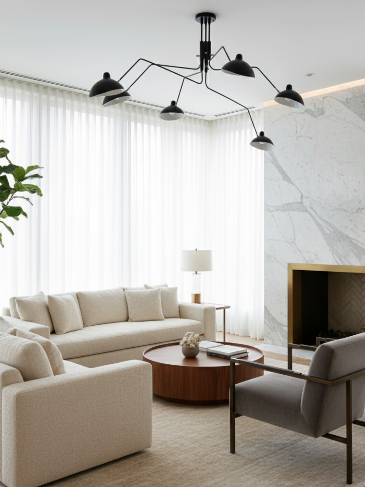 Modern Sculptural Ceiling Light