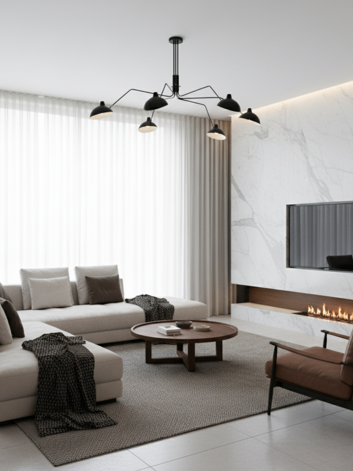 Modern Sculptural Ceiling Light