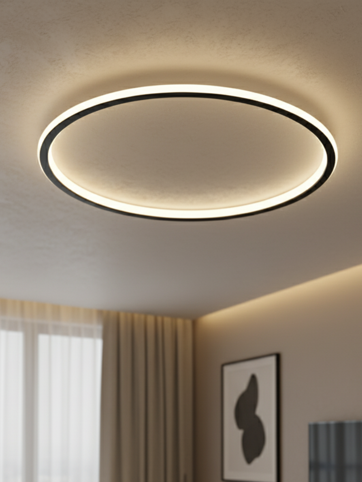 Scandinavian Round Flush Mount Ceiling Light