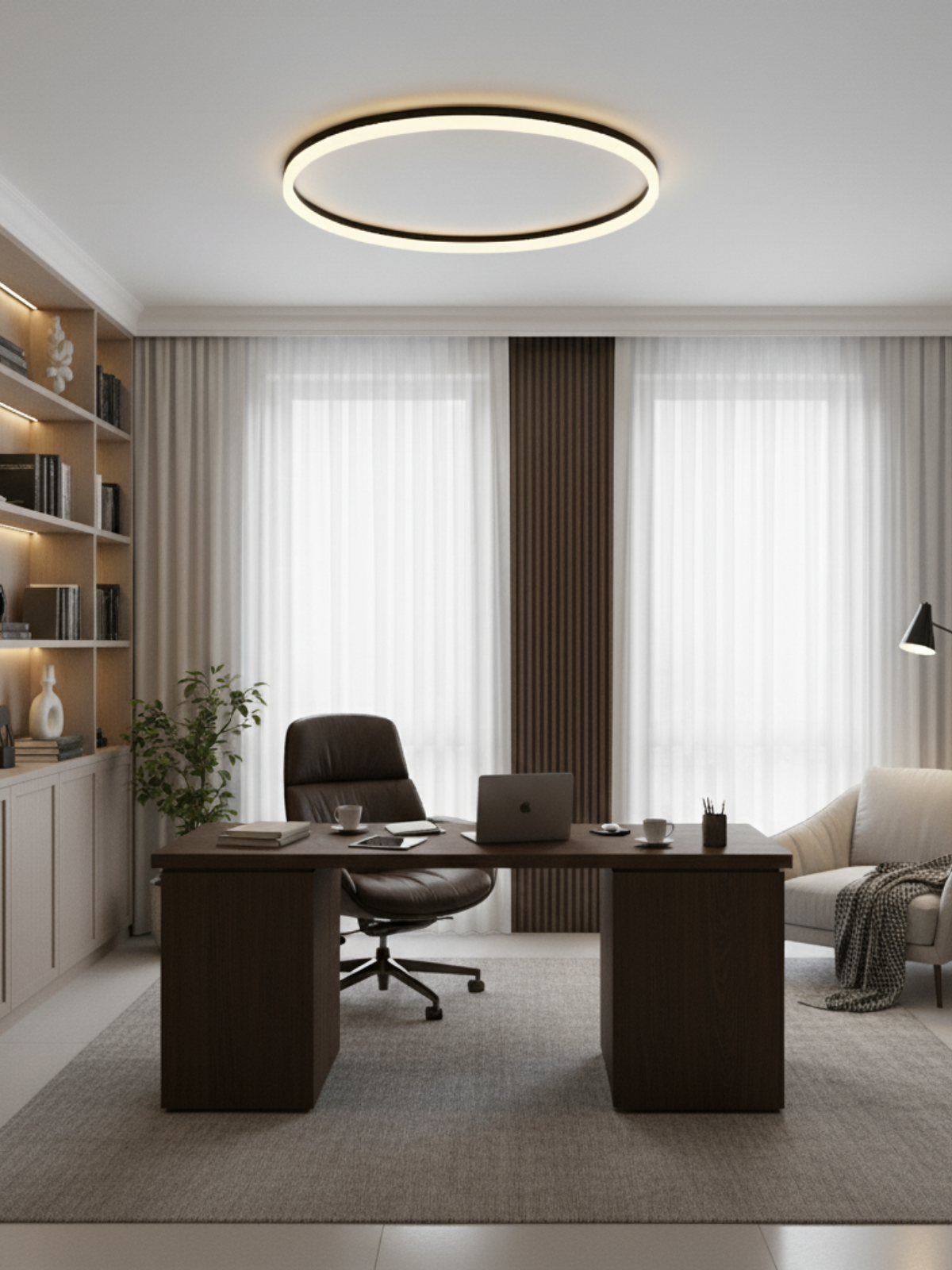 Scandinavian Round Flush Mount Ceiling Light