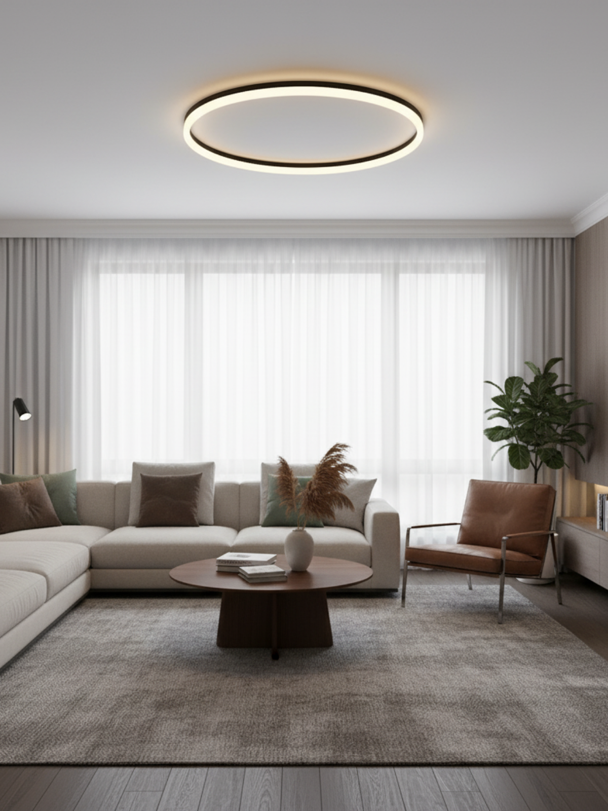 Scandinavian Round Flush Mount Ceiling Light