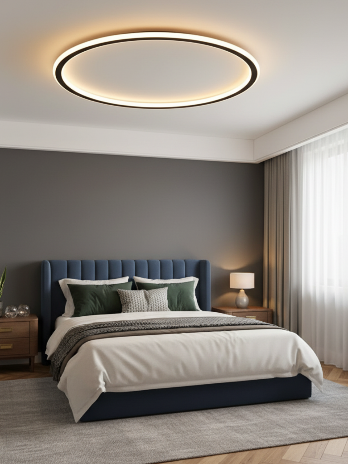 Scandinavian Round Flush Mount Ceiling Light