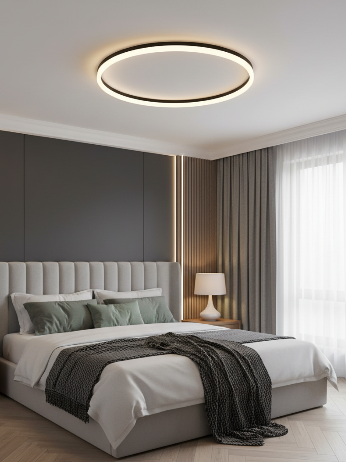 Scandinavian Round Flush Mount Ceiling Light