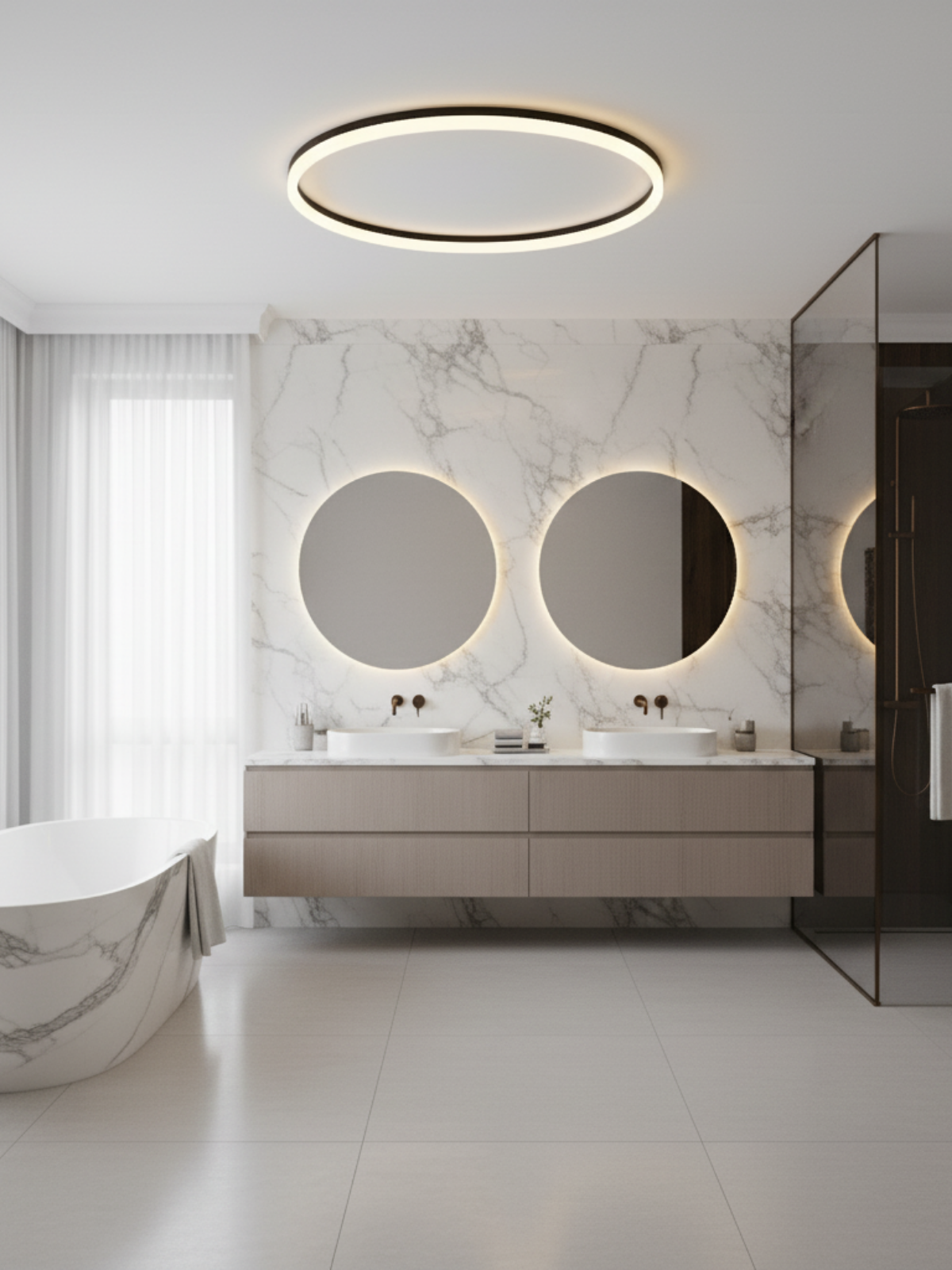 Scandinavian Round Flush Mount Ceiling Light