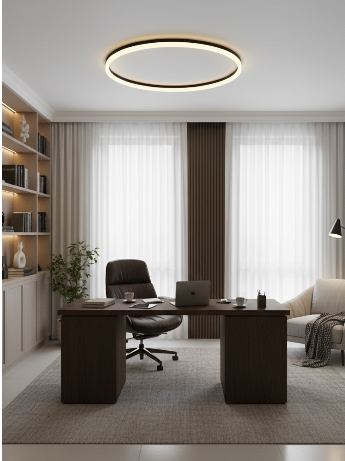 Scandinavian Round Flush Mount Ceiling Light