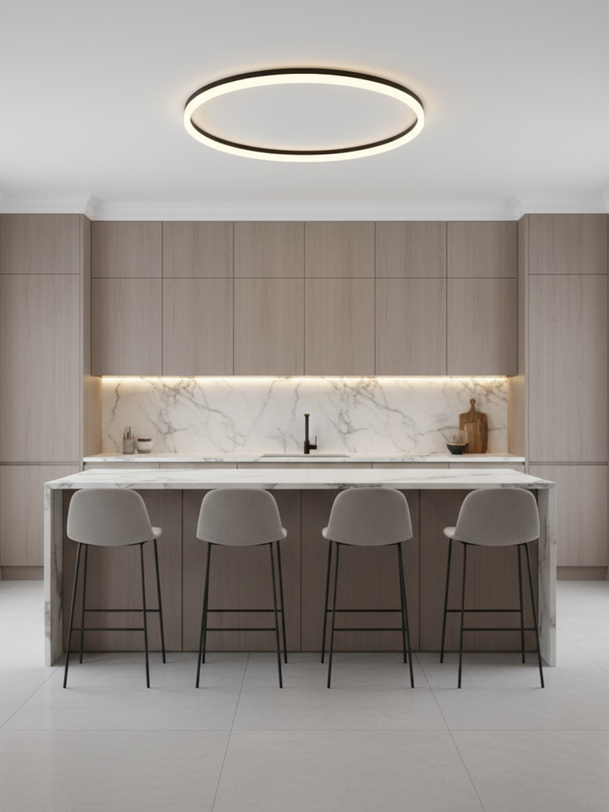 Scandinavian Round Flush Mount Ceiling Light