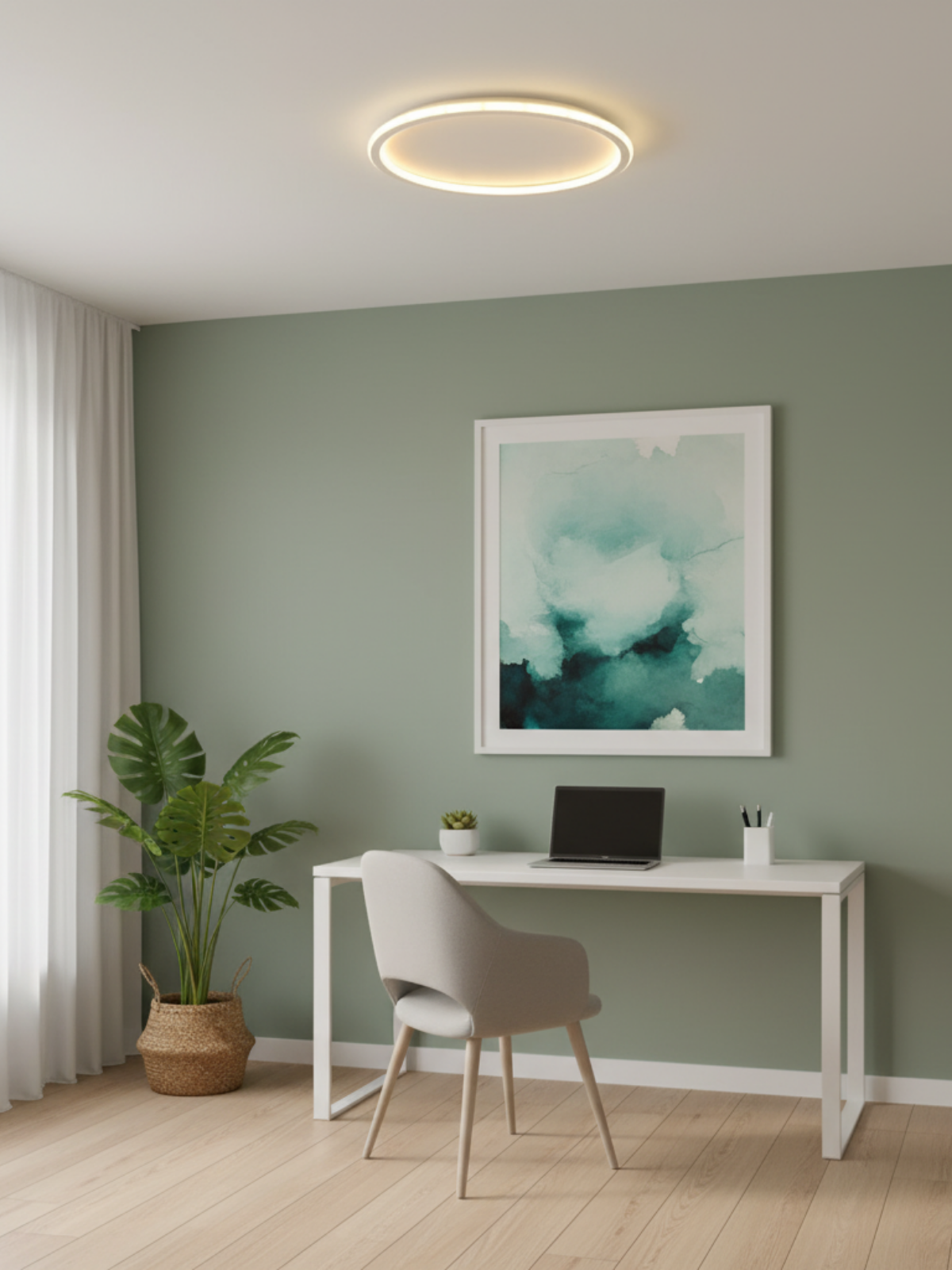Scandinavian Round Flush Mount Ceiling Light