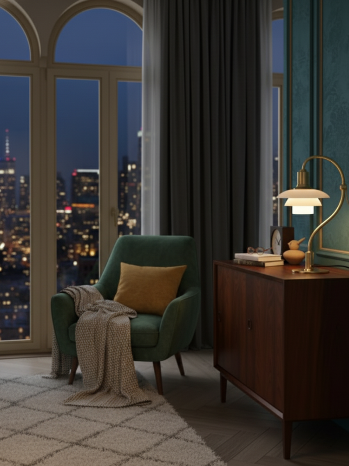 Scandinavian Question Mark Glass Table Lamp