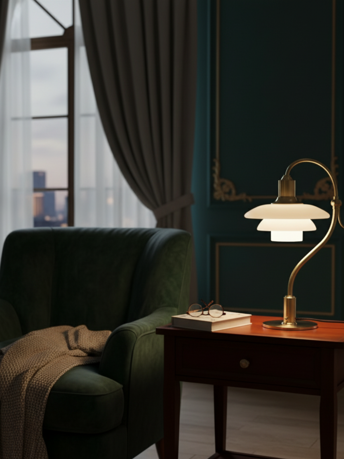 Scandinavian Question Mark Glass Table Lamp