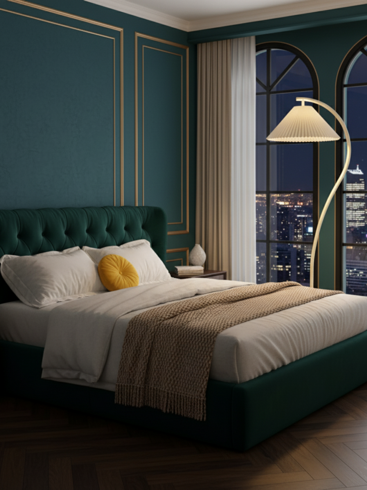 Modern Wood Curve Floor Lamp