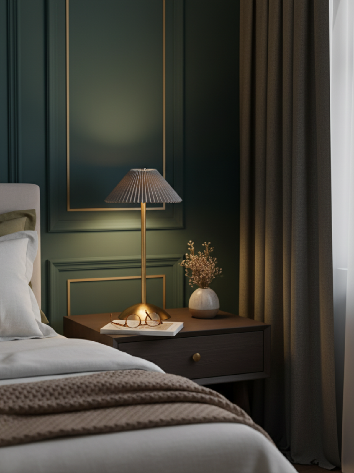 Soft Scandinavian Pleated Table Lamp