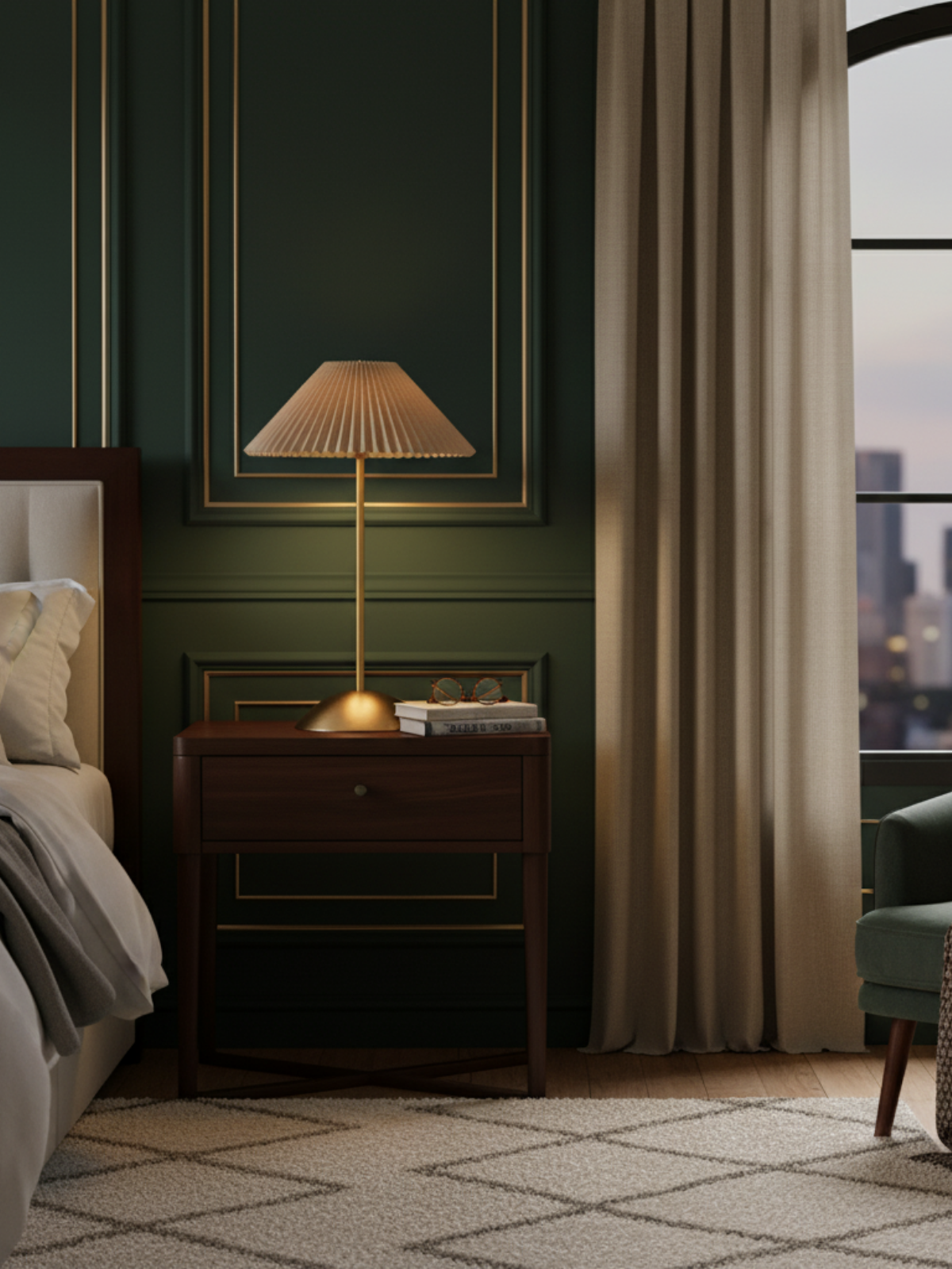 Soft Scandinavian Pleated Table Lamp