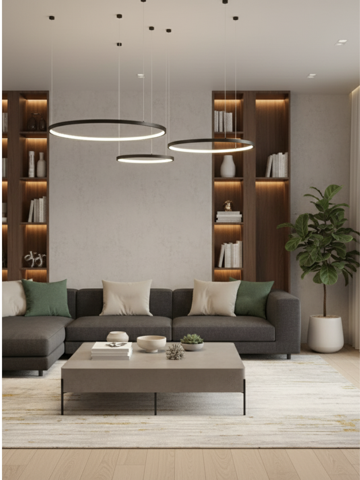 The Caecilia Dimmable LED Ring Chandelier