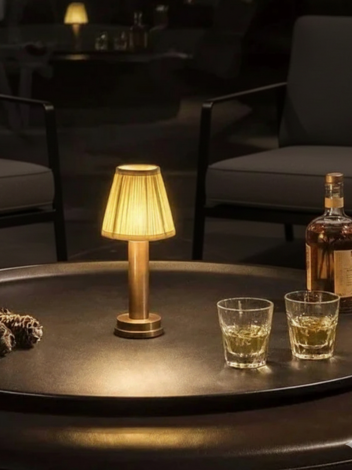 Cordless Brass Accent Table Lamp