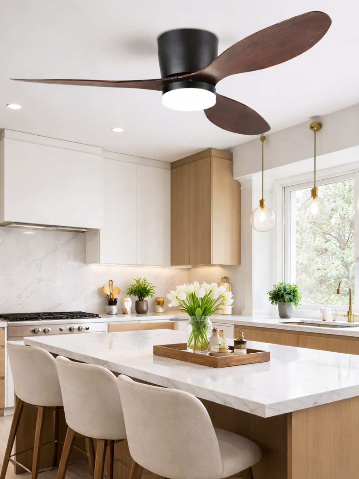 Geloe Wooden Ceiling Fan Light