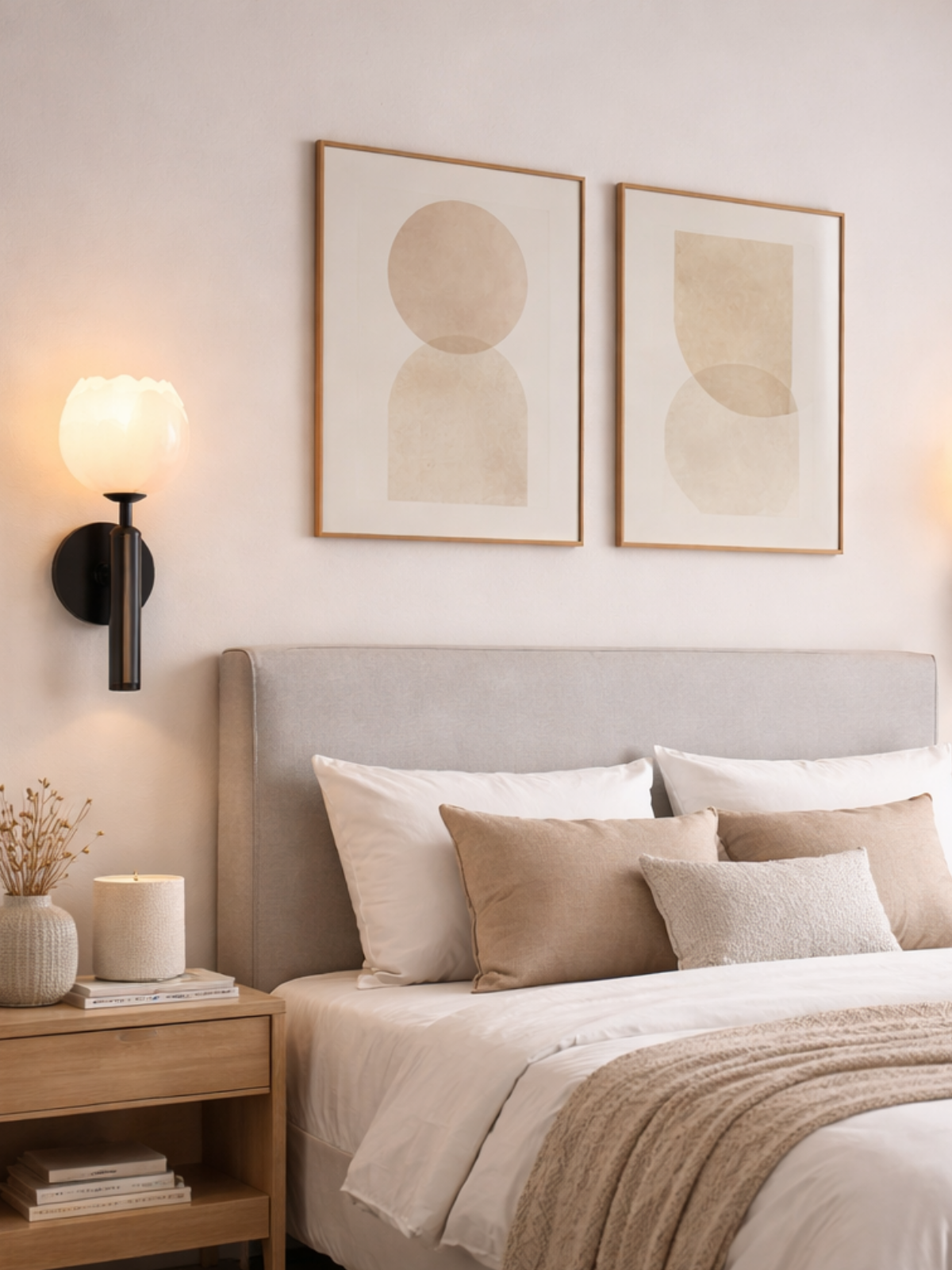 Brass Alabaster Floral Wall Sconce Light