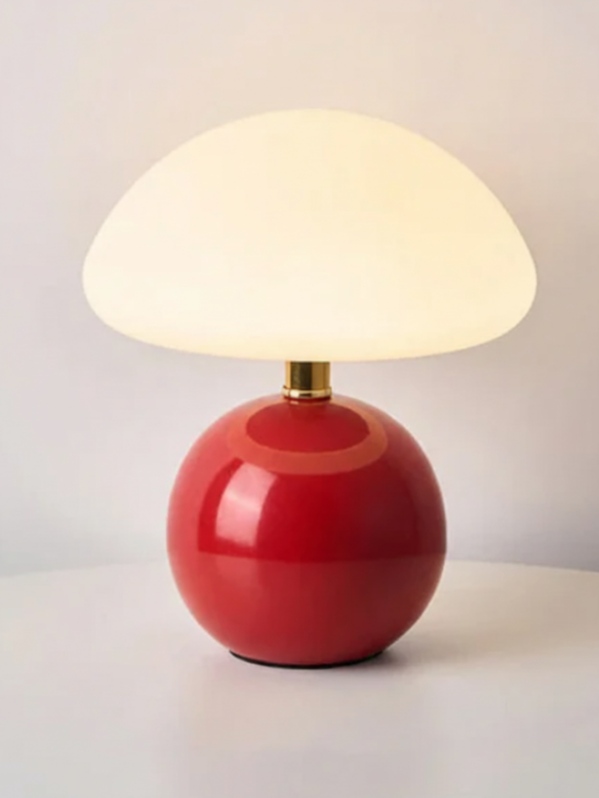 French Cream Mushroom Lamp – Whimsical Bauhaus Accent