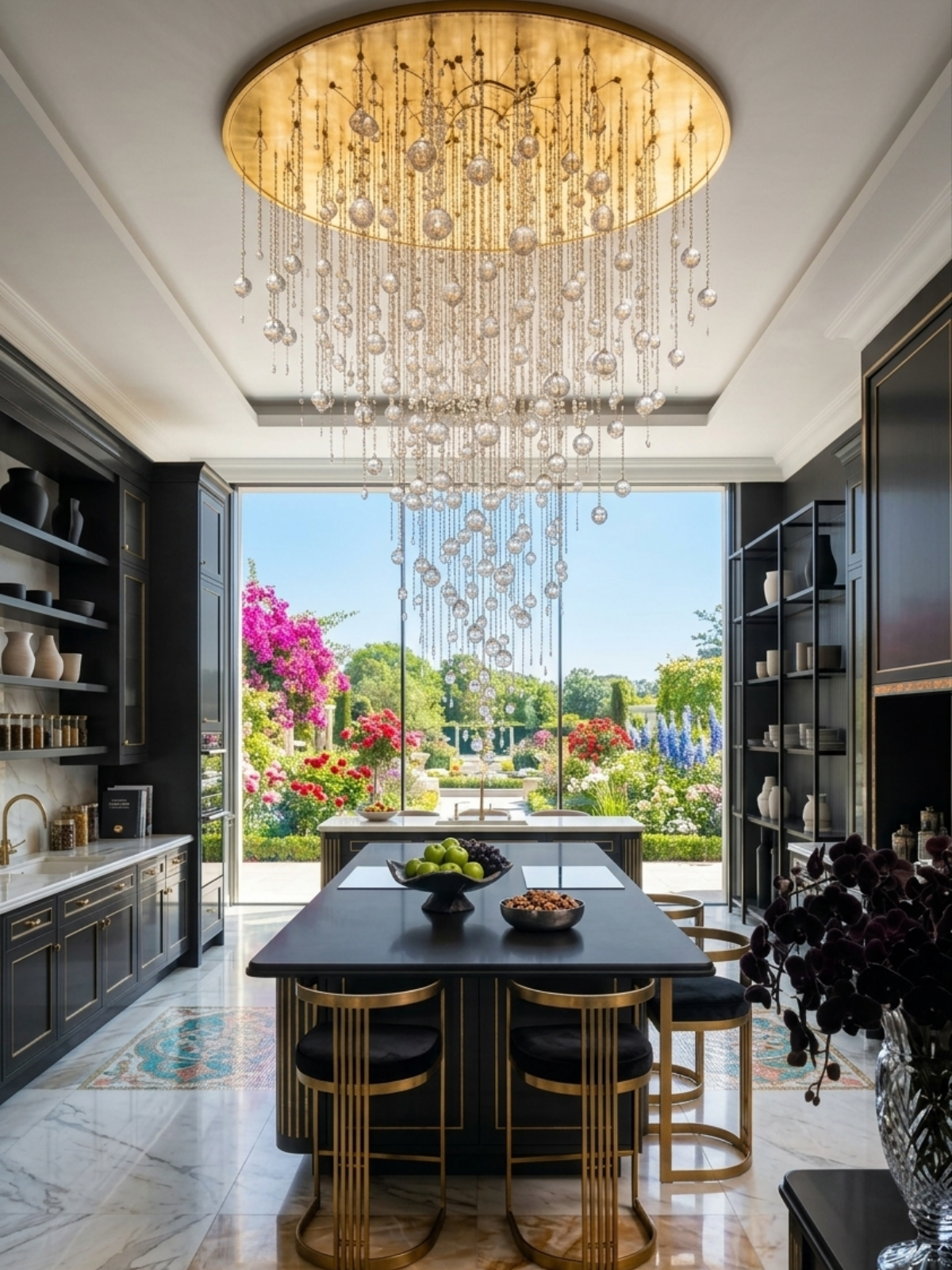 Suspended Glass Rain Ceiling Light – Luxury Crystal Cascade Chandelier