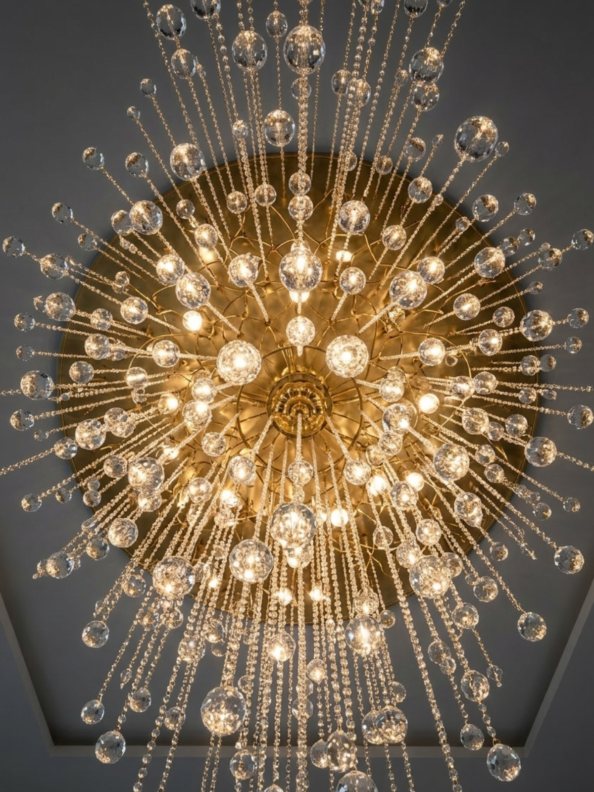 Suspended Glass Rain Ceiling Light – Luxury Crystal Cascade Chandelier