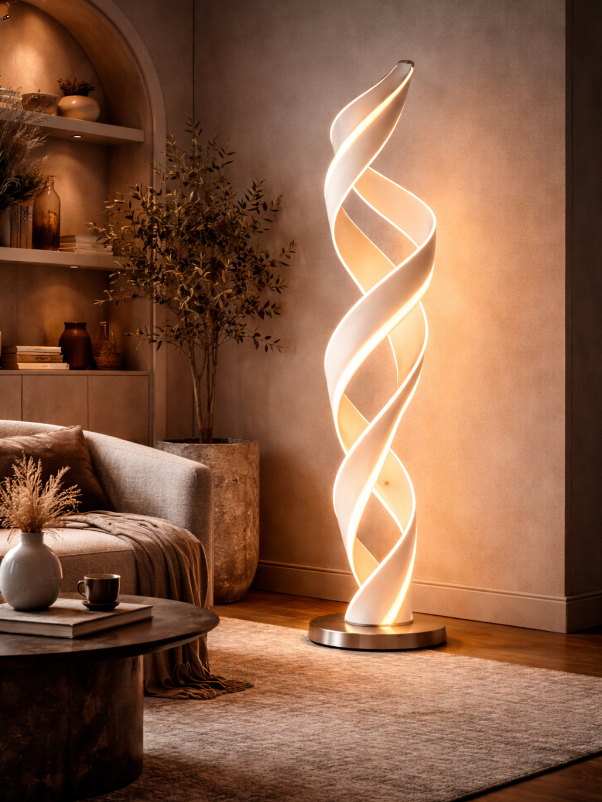 Light Tornado Floor Lamp – Sculptural Spiral Energy Light
