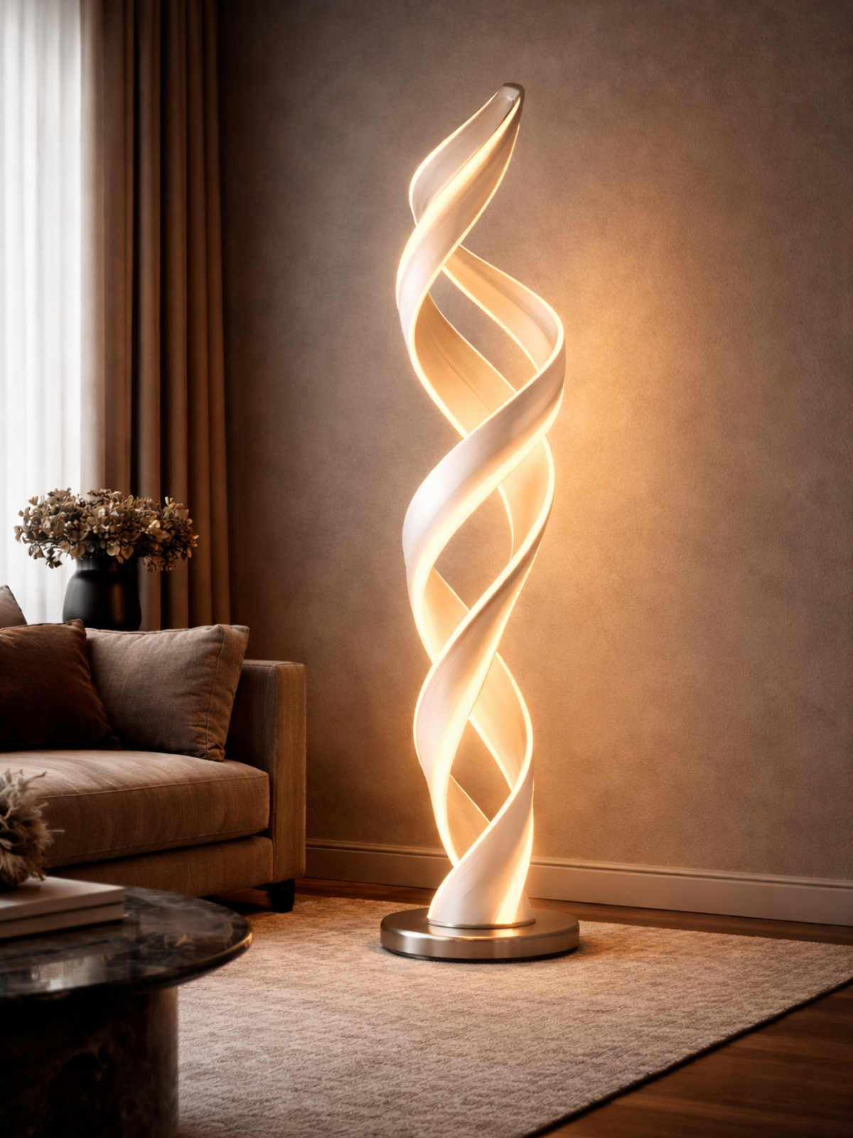 Light Tornado Floor Lamp – Sculptural Spiral Energy Light