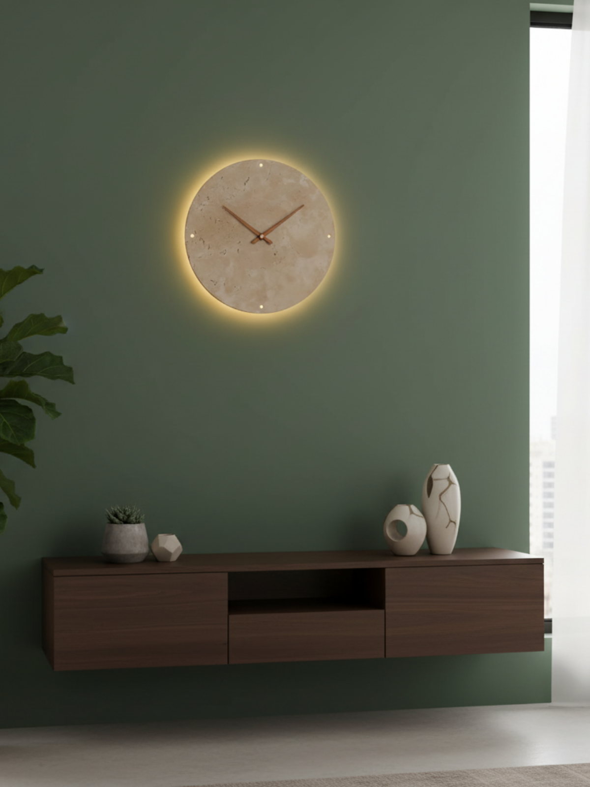Organic Travertine LED Wall Sconce