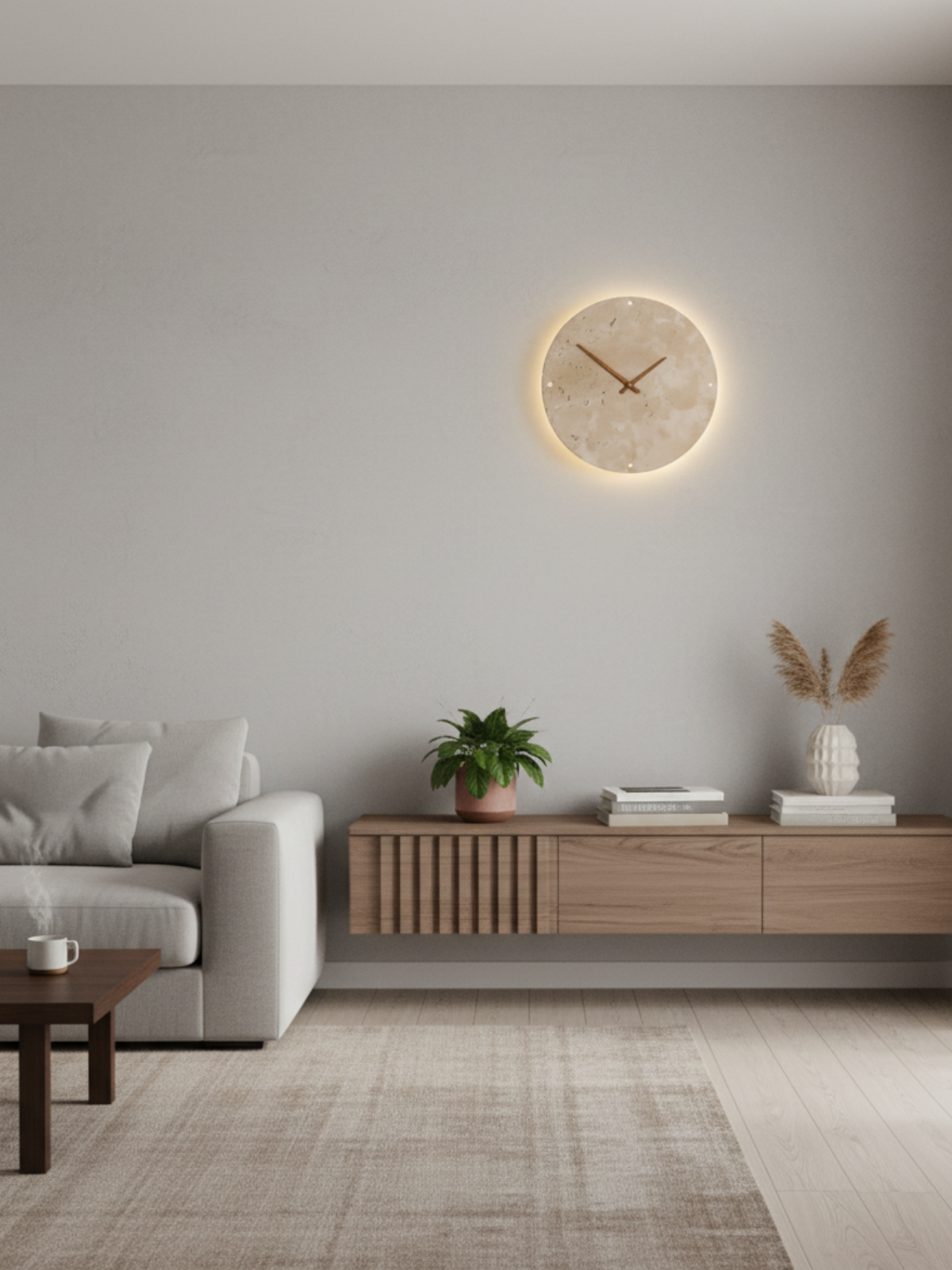 Organic Travertine LED Wall Sconce