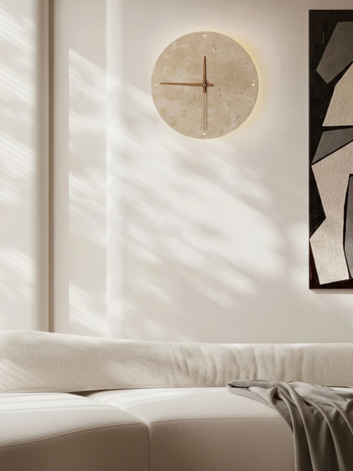 Organic Travertine LED Wall Sconce