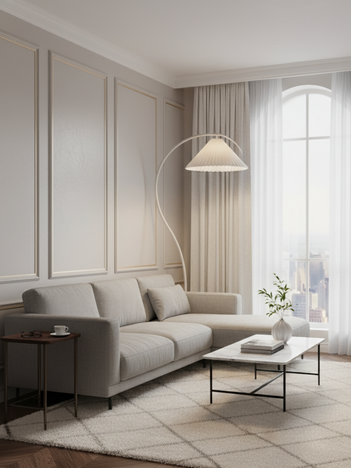 Modern Wood Curve Floor Lamp