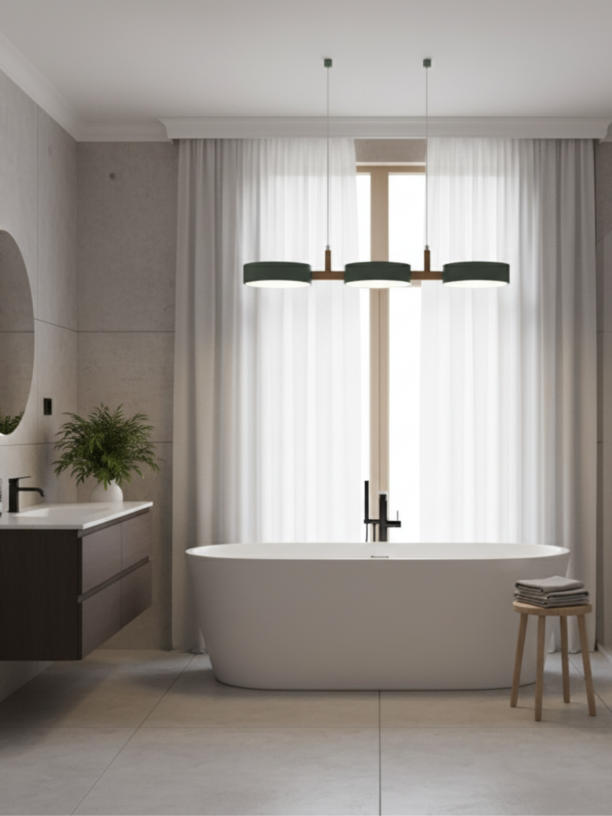 Modern LED Flush Mount Ceiling Light (Wood Accent)